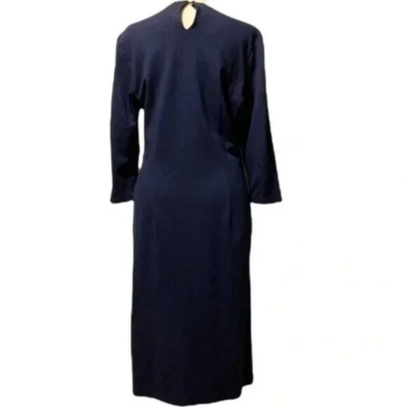 J. McLaughlin Catalyst Dress Winter Navy Women's size Large Front Pockets Bainbr - Picture 8 of 11